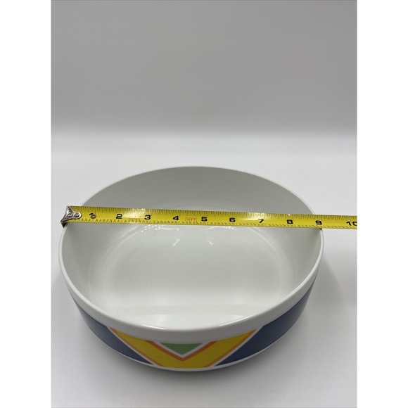 MIKASA China SANTA FE Blue L9156 pattern Round Vegetable Serving Bowl 8"7/8 - Picture 7 of 8